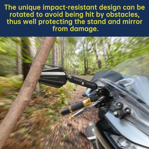 SHEJISI Adventure Bike Mirrors, Motorcycle Mirror Fits RAM B Balls and 7/8"Handlebar M10 M8,Compatible with KTM 1290 Super Adventure,Honda Africa Twin,kawasaki KLR, Yamaha XT,Suzuki DR,BMW GS,ADV,ATV - Image 4
