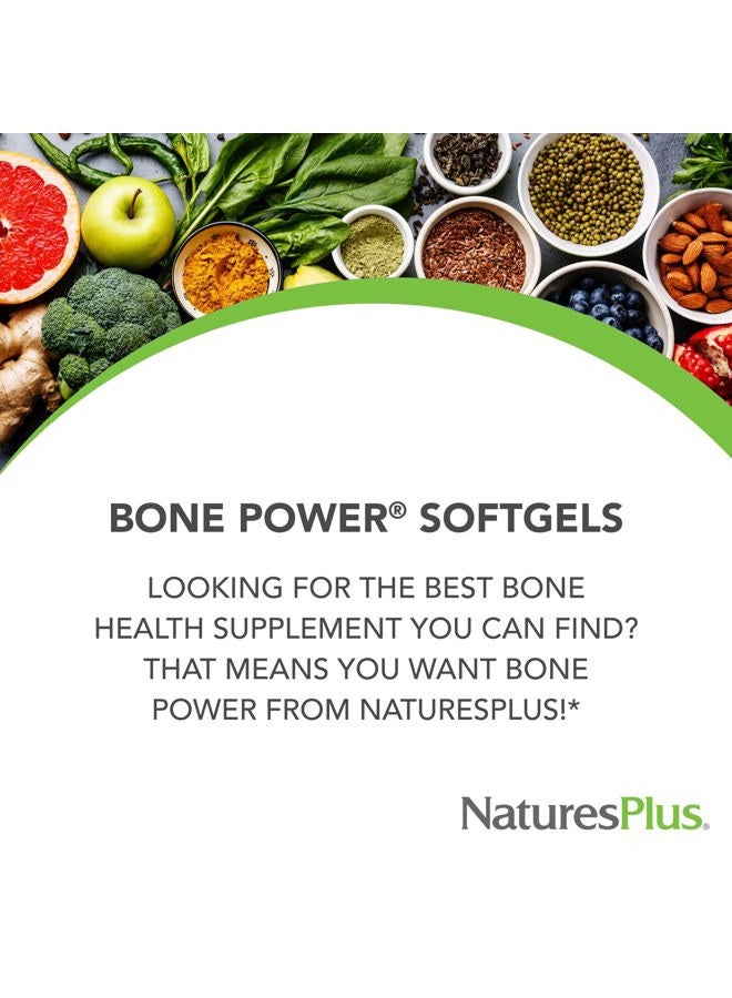 Nature's Plus ناتشرز بلس باور للعظام مع البورون - 1000 ملغ كالسيوم، 180 كبسولة لينة - مكمل دعم العظام والمفاصل، كالسيوم سائل لأقصى امتصاص - خالي من الحليب، خالي من الجلوتين - 45 حصة - Image 3