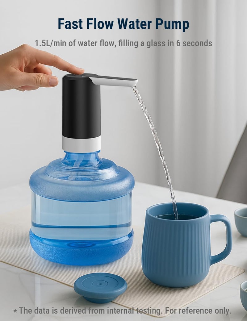 COSTAR Portable Water Dispenser Pump for 20 Litre Bottle, Mini Water Pump with Removable Spout, USB Rechargeable Water Dispenser for Home with Low Noise | High Efficiency (Kingfisher 4), Black - Image 4