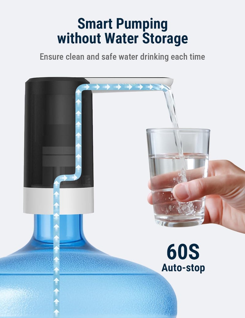COSTAR Portable Water Dispenser Pump for 20 Litre Bottle, Mini Water Pump with Removable Spout, USB Rechargeable Water Dispenser for Home with Low Noise | High Efficiency (Kingfisher 4), Black - Image 5