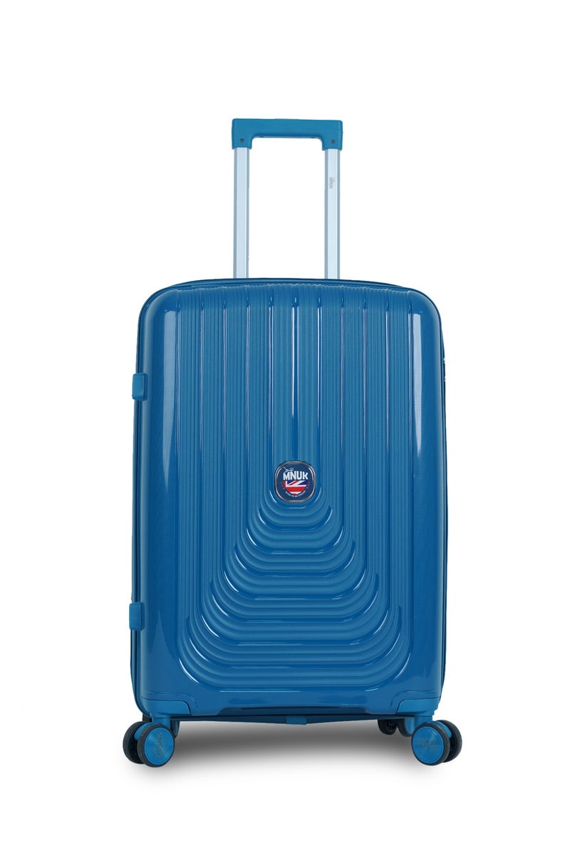 MNUK Viajero Stra Ordinario Set of 3 Luggage| Polypropylene (PP) Hardside Luggage Trolley |Double 360° 4 Wheeler| Cabin-20 Inch, Medium-24 Inch, Large-28 Inch|Blue - Image 3