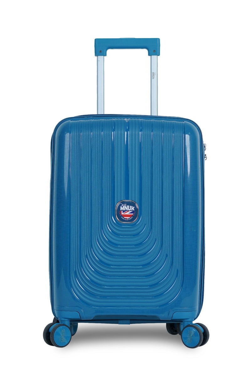 MNUK Viajero Stra Ordinario Set of 3 Luggage| Polypropylene (PP) Hardside Luggage Trolley |Double 360° 4 Wheeler| Cabin-20 Inch, Medium-24 Inch, Large-28 Inch|Blue - Image 4