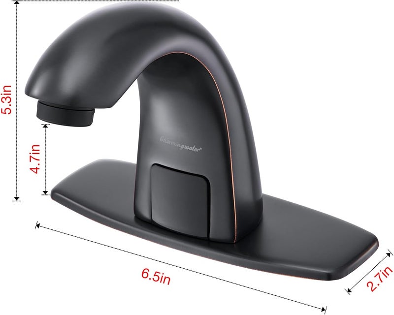 Charmingwater Touchless Bathroom Sink Faucet with Automatic Sensor, Motion Bathroom Faucet with Hole Cover Plate, Oil Rubbed Bronze - Image 4