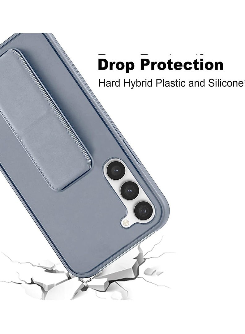 Case Up Compatible with Samsung Galaxy S22+ Plus Case with Magnetic Stand & Holder, Premium Silicone Finger Grip Strap Holder Case Car Mount Kickstand Cover- Grey - Image 3