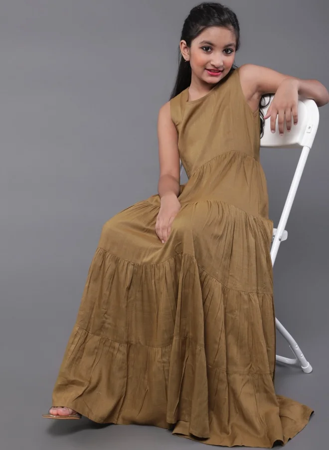 أيه كيه إس Olive Tiered Maxi Dress for Girls