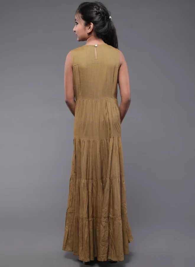 أيه كيه إس Olive Tiered Maxi Dress for Girls