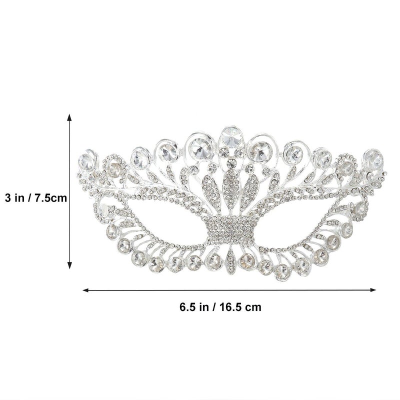 OULII Masquerade Mask Luxury Diamond Rhinestone Fancy Mask Party Crown Mask for Women Lady - Image 3