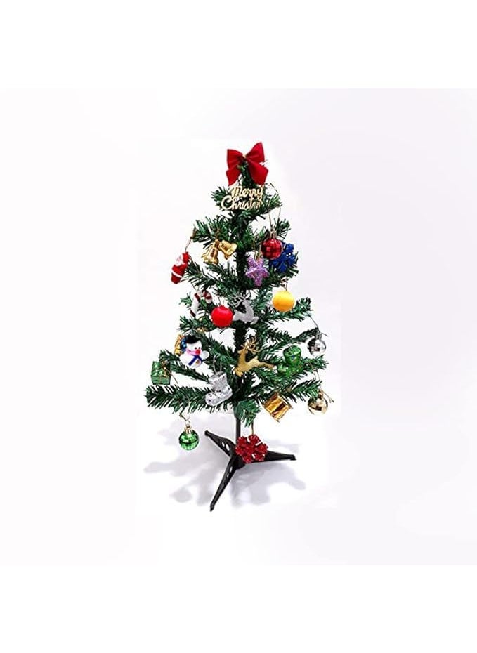 RASHRI ; One For All RASHRI One For All 1ft Christmas Tree 1 Feet with Decorations 13 Pcs Combo Non Pine Green Tree Small Xmas Tree DIY Kit for Home Decoration or Office Decor  - Image 1