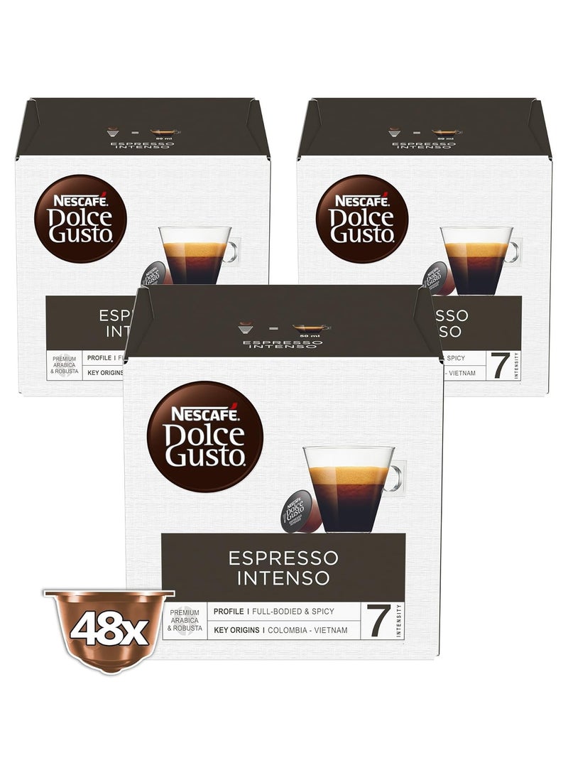 Nescafé Nescafe Dolce Gusto Espresso Intenso Coffee ( 48 Capsules) Pack Of 3 - Image 1