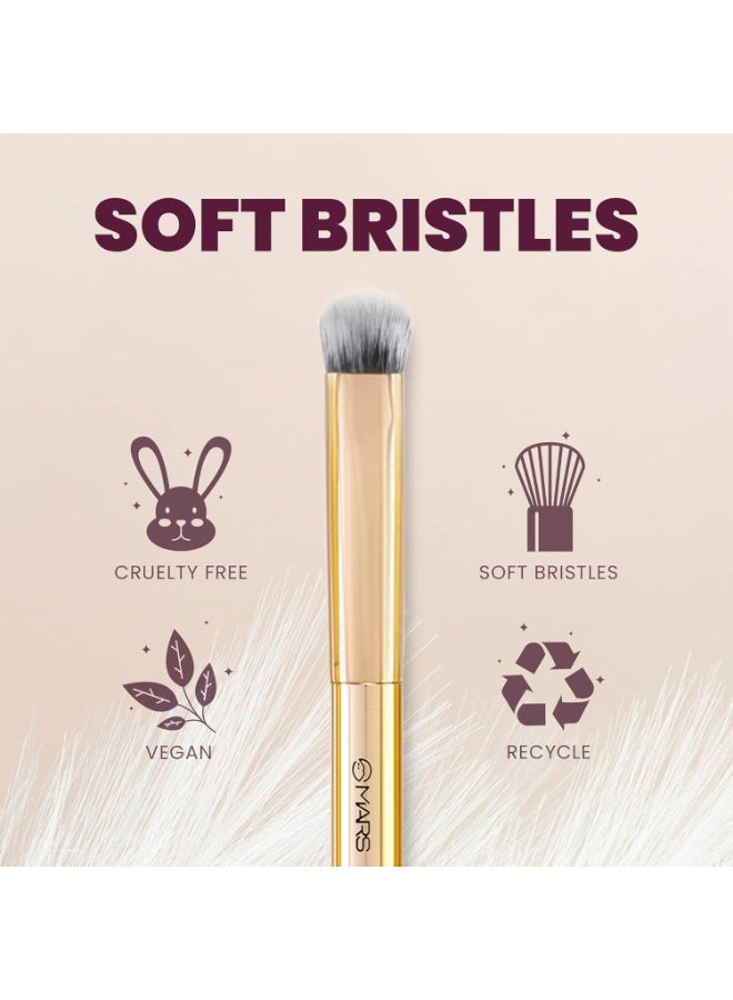 MARS Artist's Arsenal Professional Flat Eyeshadow Makeup Brush | Feather Soft Touch | Precise Synthetic Bristle | Perfect for Eyeshadow | Luxe Packaging Makeup Brush (Golden) - Image 3