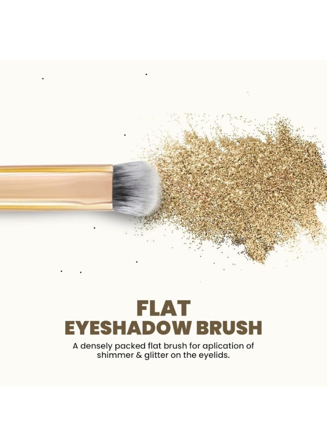 MARS Artist's Arsenal Professional Flat Eyeshadow Makeup Brush | Feather Soft Touch | Precise Synthetic Bristle | Perfect for Eyeshadow | Luxe Packaging Makeup Brush (Golden) - Image 2