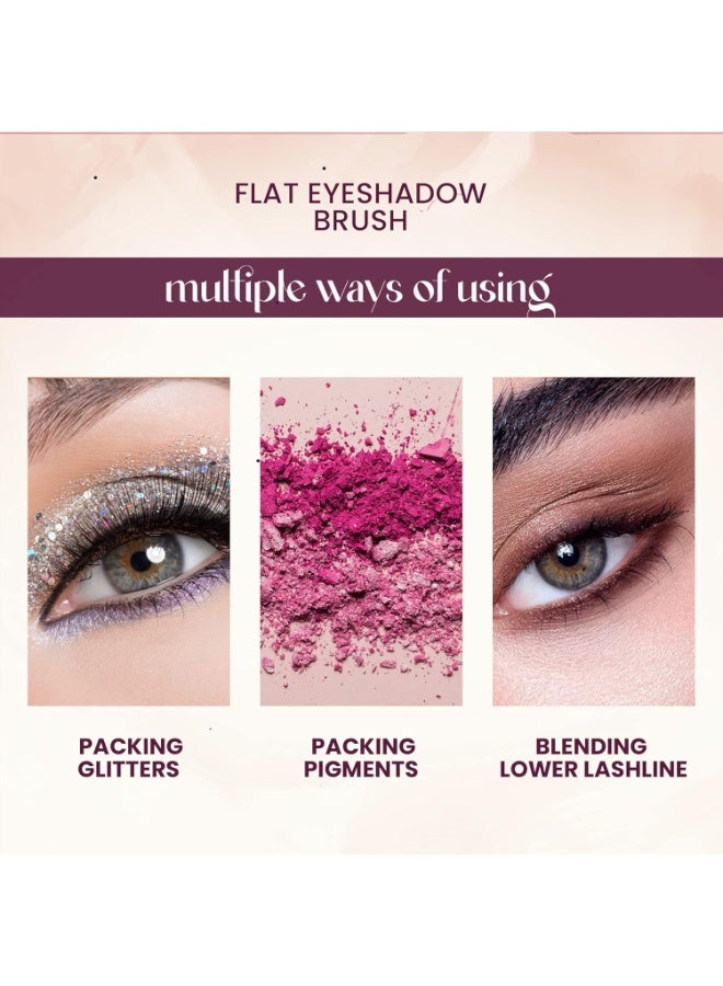 MARS Artist's Arsenal Professional Flat Eyeshadow Makeup Brush | Feather Soft Touch | Precise Synthetic Bristle | Perfect for Eyeshadow | Luxe Packaging Makeup Brush (Golden) - Image 4