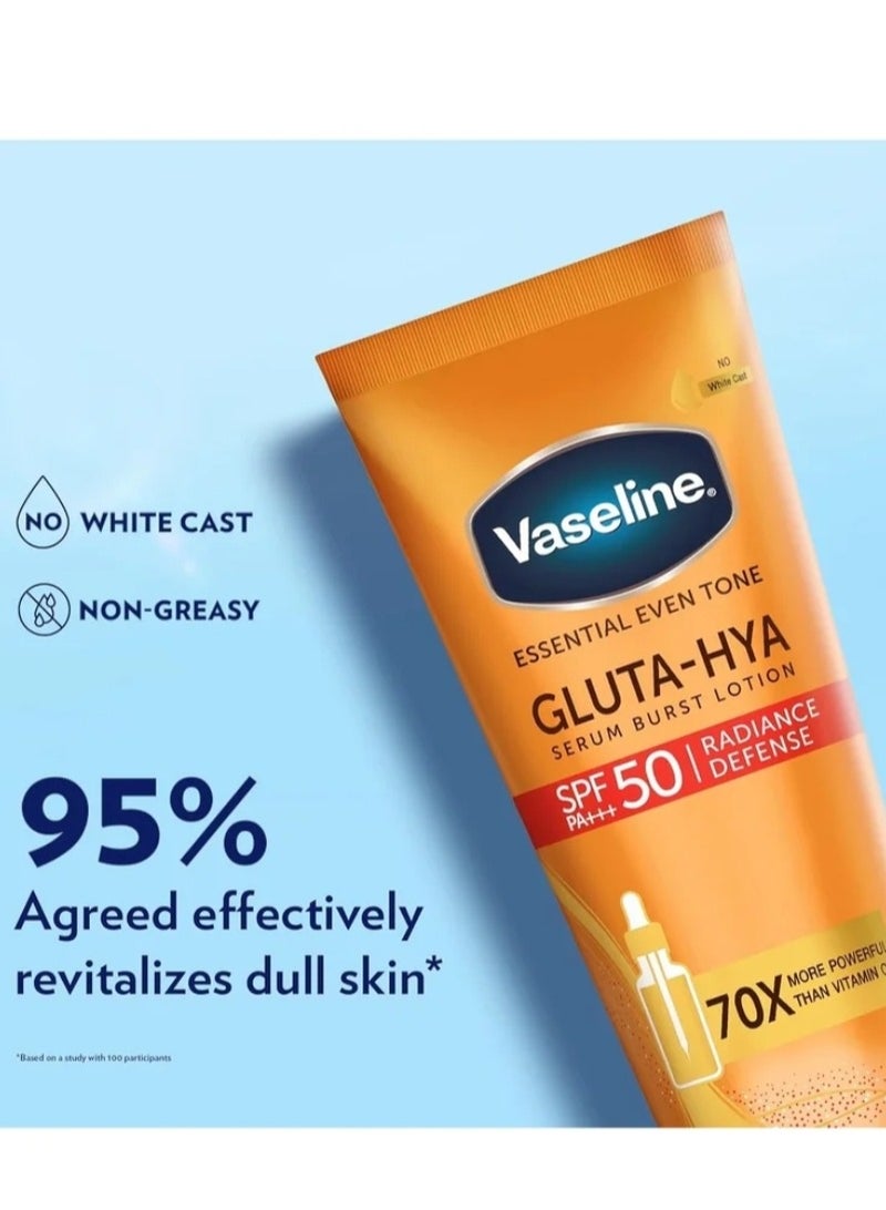 Vaseline Gluta-Hya Serum Burst Lotion, Radiance Defense, SPF 50 PA+++, with GlutaGlow - Image 4