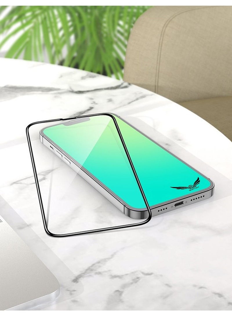 BORTONY Tempered Glass Screen Protector 14/13/13 Pro Film Full Coverage Edge to Edge Case Friendly 9D Screen Protector For Apple iPhone 14/13/13 Pro 6.1'' Clear/BLACK - Image 5