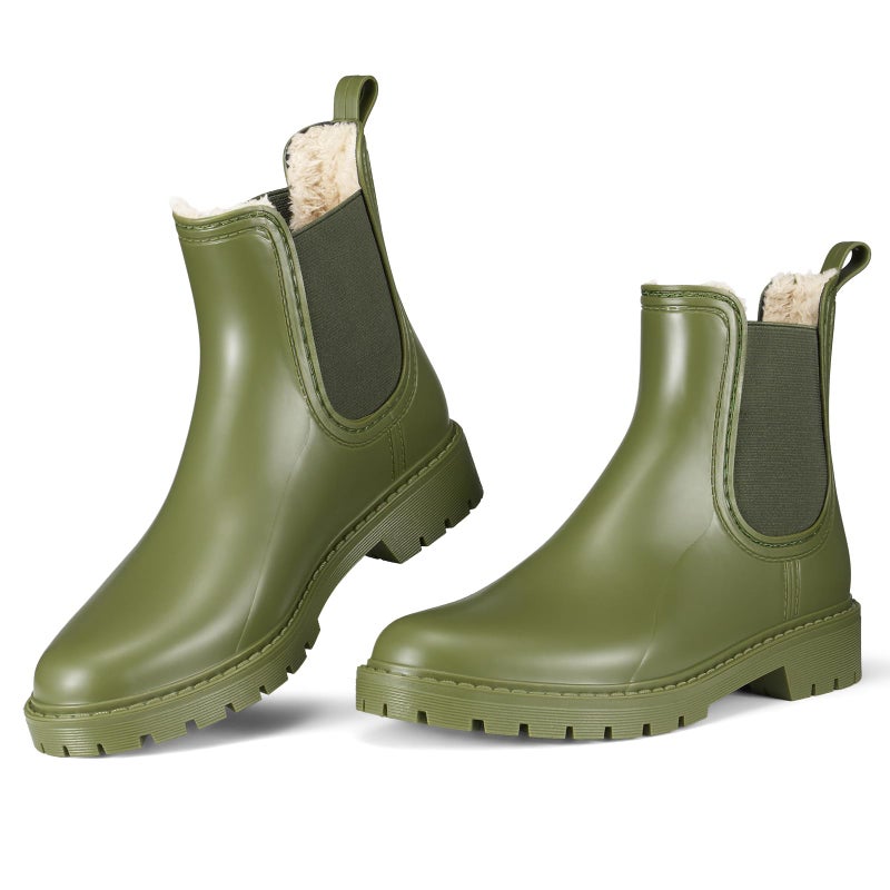 HISEA Winter Rain Boots for Women Waterproof, Womens Insulated Snow Boots Warm, Fur Lined Chelsea Ankle Booties for Autumn and Winter Outdoor Garden Farm Work - Image 4