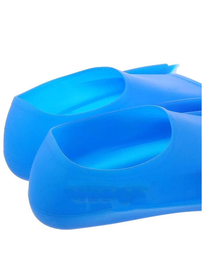 Dolphin Silicone Swim Training Short Fins, Blue/White, Size M (36-38)  - Image 5