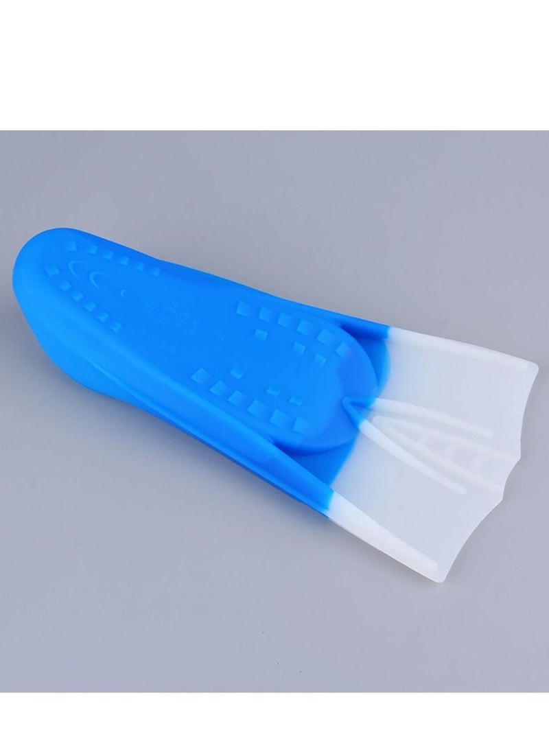 Dolphin Silicone Swim Training Short Fins, Blue/White, Size M (36-38)  - Image 3