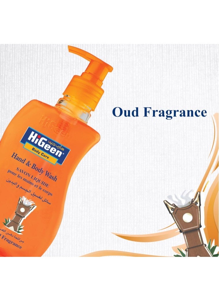 HiGeen Antiseptic Hand & Body Wash With Pump Wavy Oud 500 ml (Twin Pack) - Image 3