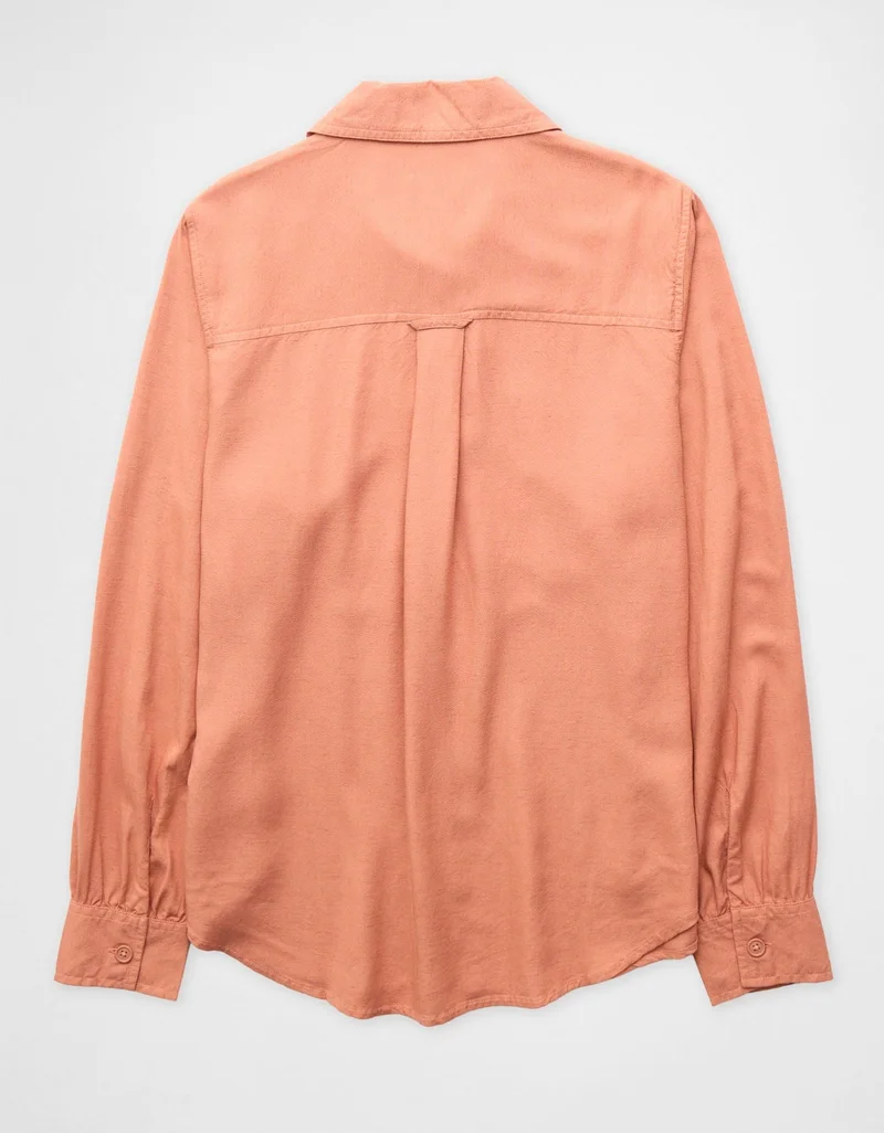American Eagle  AE Bestie Long-Sleeve Button-Up Shirt for Women | Best Price UAE