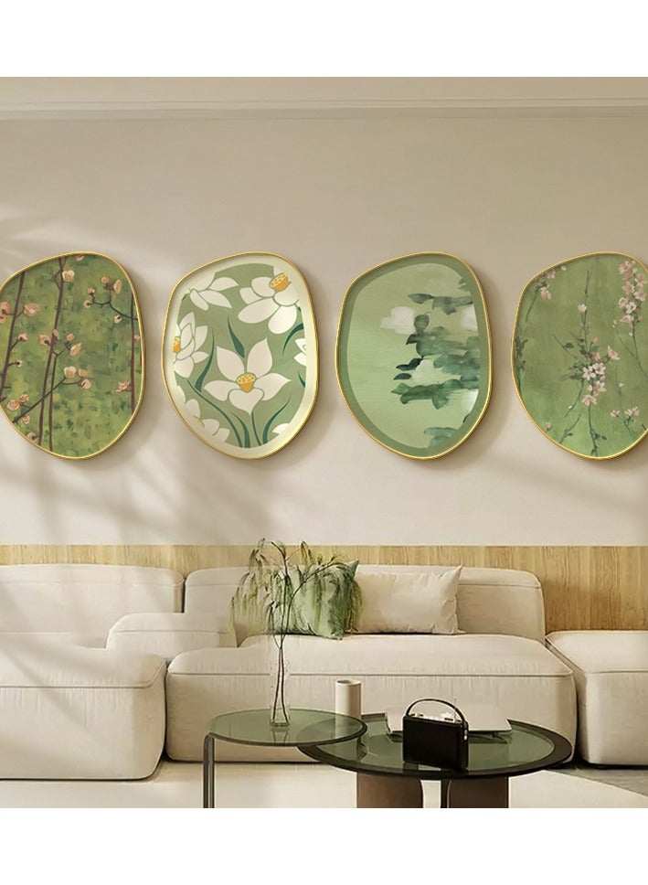 Cream Style Ins Living Room Decoration Painting Small Fresh Green Plants Restaurant Combination Mural Creative Sofa Background Wall Hanging Painting  - Image 2
