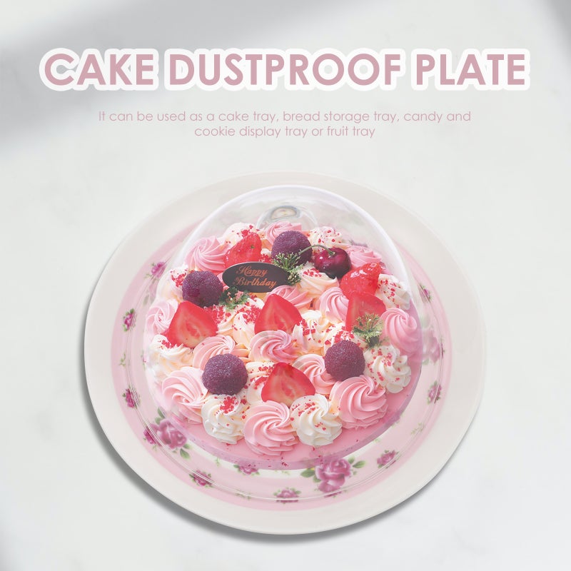 2 Sets Covered Cake Display Stand Dessert Storage Plate Bread Holder for Home - Image 3