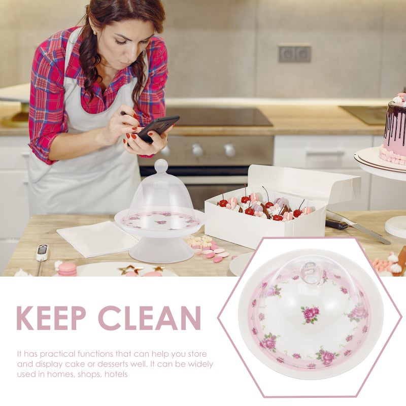 2 Sets Covered Cake Display Stand Dessert Storage Plate Bread Holder for Home - Image 5