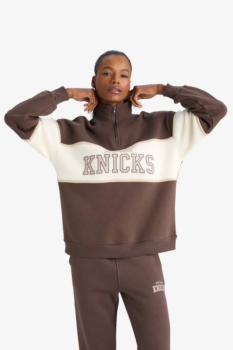 DeFactoFit NBA New York Knicks Oversize Fit Sports Sweatshirt - Image 4
