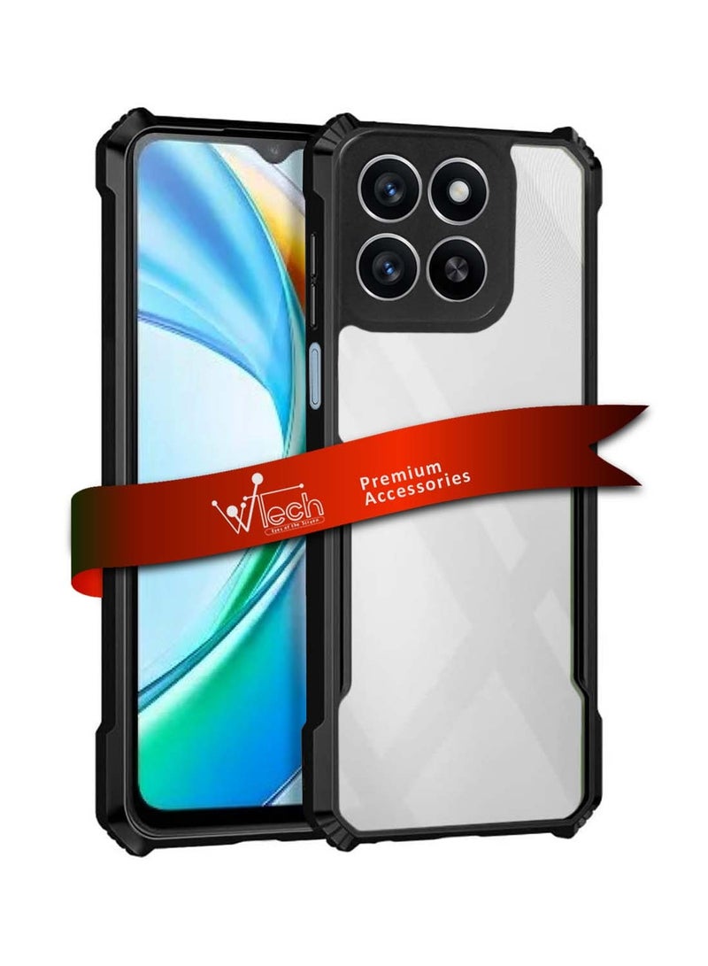 Wtech Honor X5b / X5b Plus / X5b+ 4G 2024 Hybrid TPU Silicone with Raised Armour Bumpers Slim Case Cover - Black - Image 1