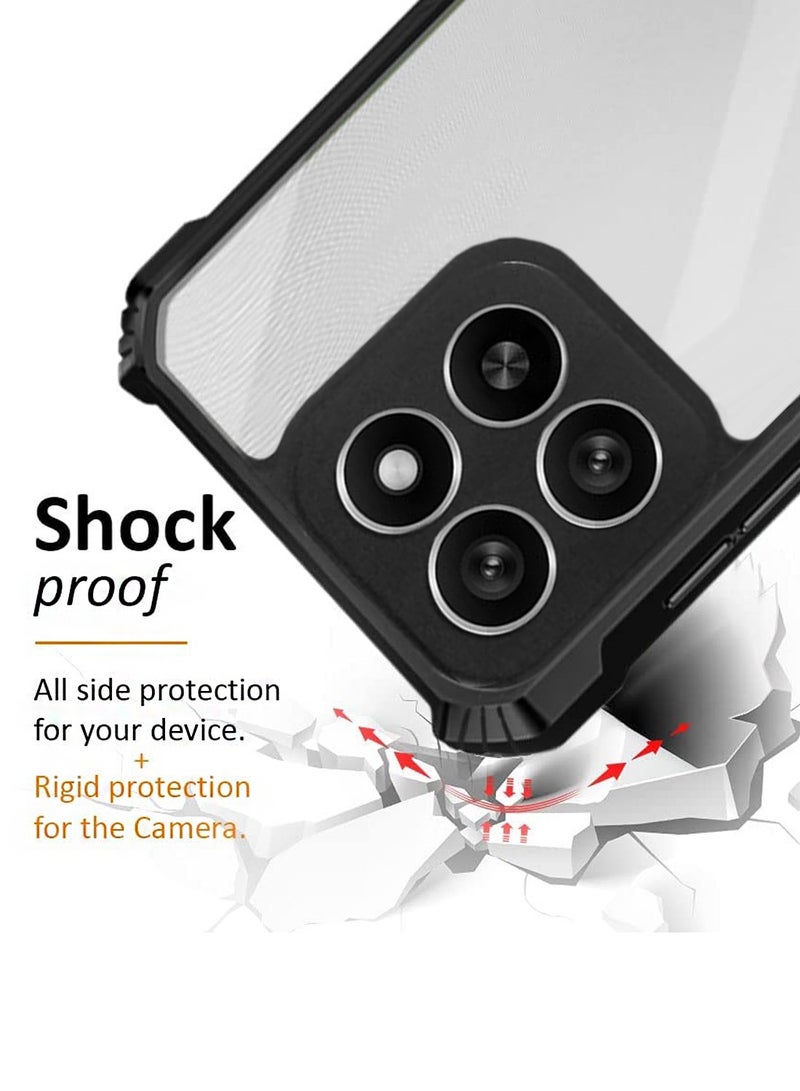 Wtech Honor X5b / X5b Plus / X5b+ 4G 2024 Hybrid TPU Silicone with Raised Armour Bumpers Slim Case Cover - Black - Image 4