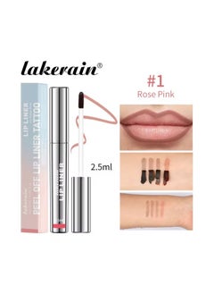 Lip Tint Peel Off Lip Liner Tattoo Waterproof Long Lasting Matte Non-Stick Cup Lip Tint Sexy Red Contour Lips MakeUp (Rose pink)