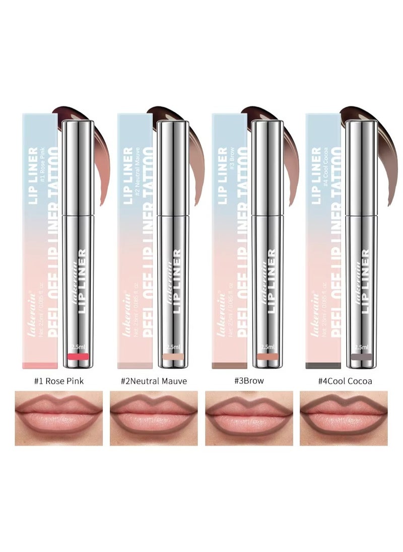 lakerain - Lip Tint Peel Off Lip Liner Tattoo Waterproof Long Lasting Matte Non-Stick Cup Lip Tint Sexy Red Contour Lips MakeUp (Rose pink) - Image 1