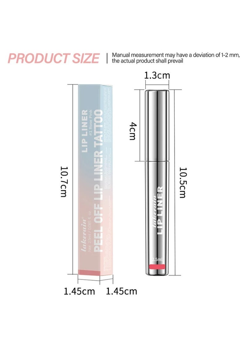 lakerain - Lip Tint Peel Off Lip Liner Tattoo Waterproof Long Lasting Matte Non-Stick Cup Lip Tint Sexy Red Contour Lips MakeUp (Rose pink) - Image 1