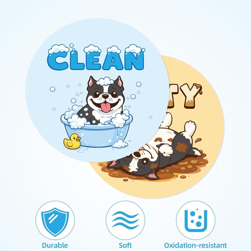 Penitue Cute Dog Dishwasher Clean Dirty Flip Magnet Sign, 9cm/3.54in Double Sided Reversible Pet Dishwasher Magnet for Kitchen Refrigerator & Laundry Room - Image 4