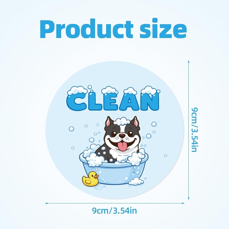 Penitue Cute Dog Dishwasher Clean Dirty Flip Magnet Sign, 9cm/3.54in Double Sided Reversible Pet Dishwasher Magnet for Kitchen Refrigerator & Laundry Room - Image 2