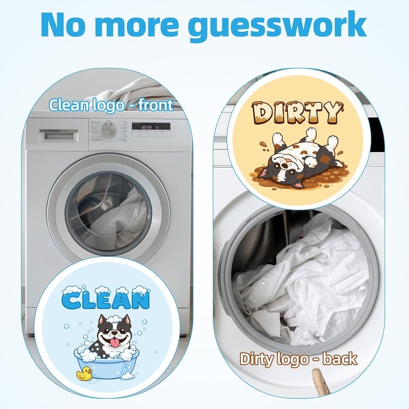Penitue Cute Dog Dishwasher Clean Dirty Flip Magnet Sign, 9cm/3.54in Double Sided Reversible Pet Dishwasher Magnet for Kitchen Refrigerator & Laundry Room - Image 5