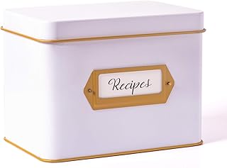 HEART & BERRY HEART & BERRY Heart & Berry White Recipe Box with 24 4x6 Recipe Cards and 12 Dividers - Recipe Cards and Box Set -  - Image 1