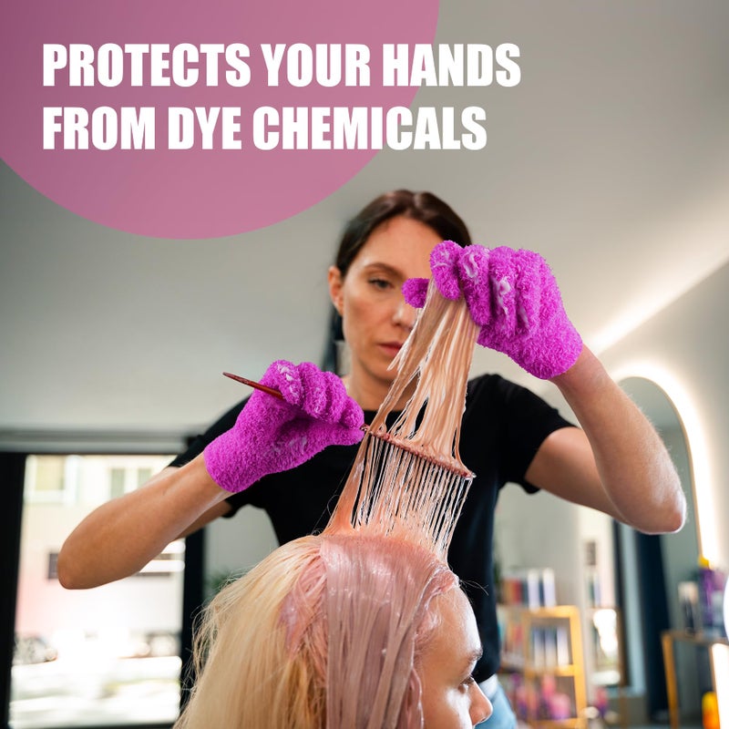 Aphlos 3 Pairs Reusable Microfiber Hair Dye Gloves for Hair Coloring & Cleaning - Protects Hands, Prevents Damage to Fragile Hair, Ensures Efficient Dye Application, Machine Washable Eco-Friendly Use - Image 3