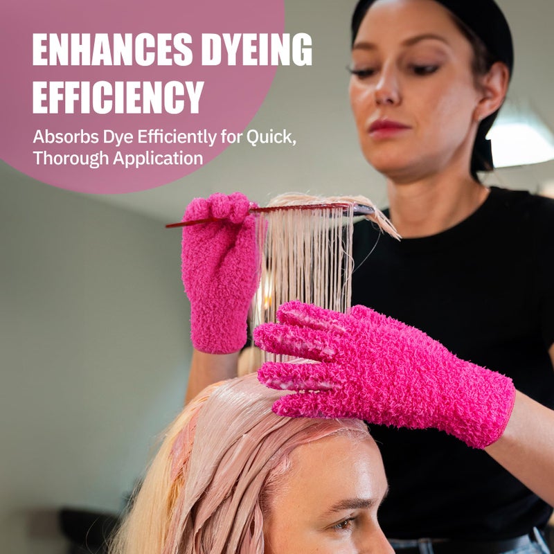 Aphlos 3 Pairs Reusable Microfiber Hair Dye Gloves for Hair Coloring & Cleaning - Protects Hands, Prevents Damage to Fragile Hair, Ensures Efficient Dye Application, Machine Washable Eco-Friendly Use - Image 2