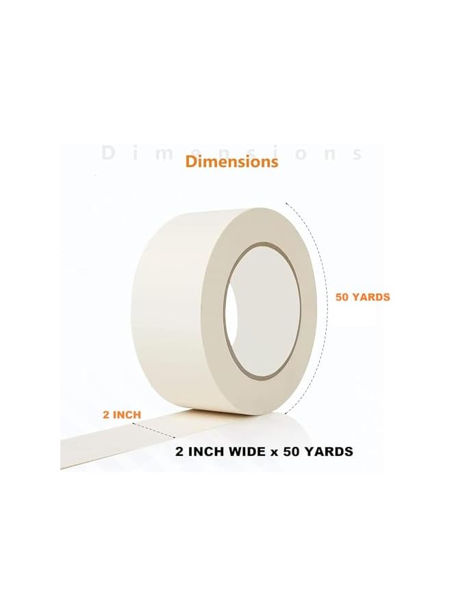 PROMASS promass Masking Tape (2 INCH X 50 YARDS) Multi Surface Masking Tape For Painting, Painters Tape for Sharp Paint Lines, Decorators Tape, Art And Crafts Masking Tape, Paint Tape - Pack Of 3  - Image 2