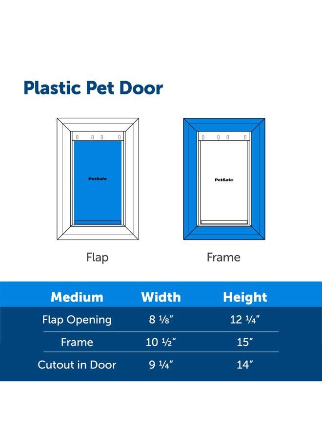 PetSafe باب للكلاب والقطط لا يصدأ، متوسط، للحيوانات الأليفة حتى 40 رطل، قابل للدهان، تركيب سهل بنفسك، لوحة إغلاق متضمنة، يمكن تركيبه في الأبواب أو الجدران الداخلية والخارجية، متين، فتحة قابلة للتعديل - Image 5