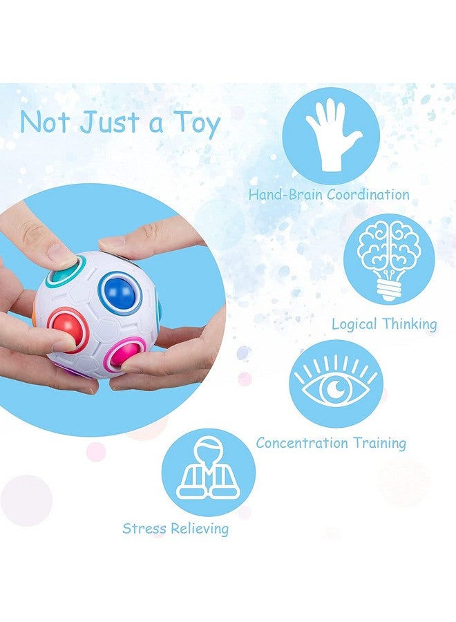 VDEALEN Magic Rainbow Puzzle Ball, Fidget Ball Puzzle Brain Teaser Fidget Toy For Boys & Girls- Birthday Party Easter Valentines Day Christmas Stocking Stuffers For Kids Teen & Adults(Off White)  - Image 3