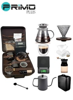 Coffee Maker Set, 9 PCS Coffee Accessories Tools with Portable Carry Case Barista Drip Coffee Kit for v60