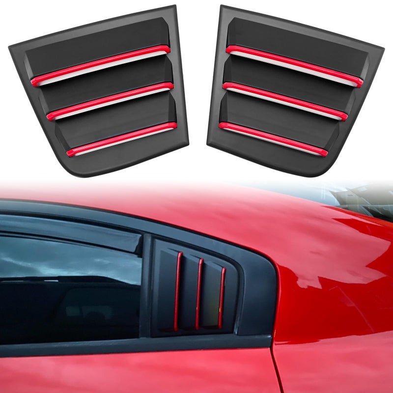 TENGBASE Side Blinds Car Exterior Trim Side Vents Dodge Charger Accessories ABS Dodge Charger 20112023 2024 Red Line 2 Packs