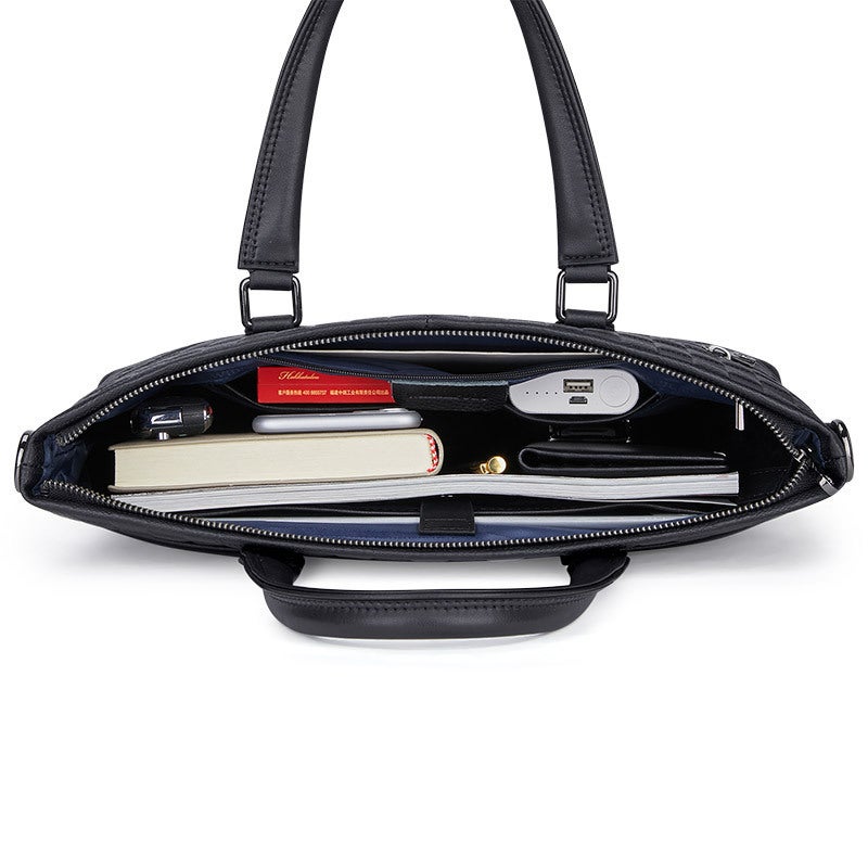 King Paul New Leather Business Handbag Jovan Armani Top Layer Cowhide Business Briefcase Shoulder Bag - Image 5