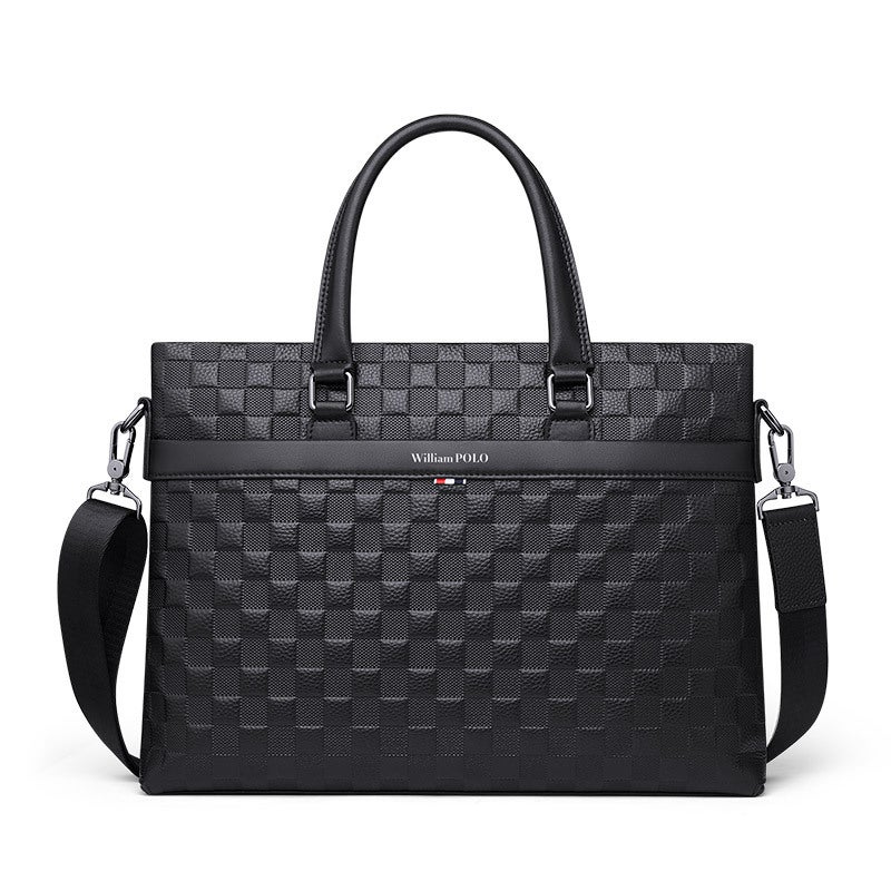 King Paul New Leather Business Handbag Jovan Armani Top Layer Cowhide Business Briefcase Shoulder Bag - Image 1