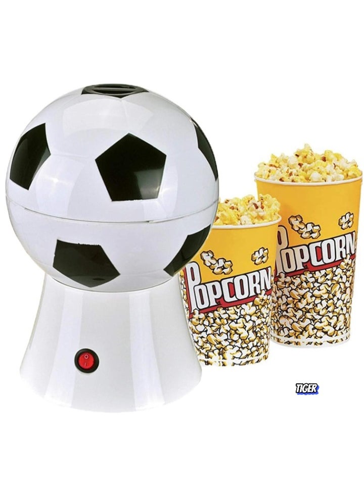 TIGER Mini Hot Air Popcorn Maker 1200W – Fun Soccer, Basketball, Volleyball Style Popcorn Machine for Oil-Free, Healthy Snacks – Perfect for Family Movie Nights, Parties, Football Games, and Events  - Image 1