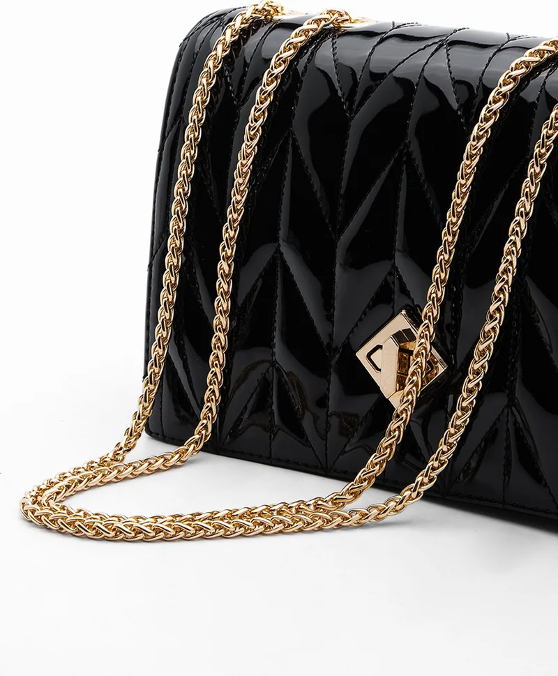 MARJIN Women's Gold Color Chain Shoulder Bag Delbin