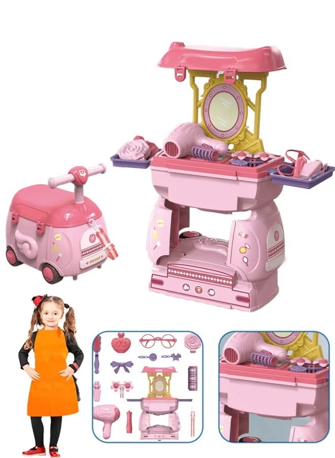 Simulation jewelry toys children's jewelry toy sets, role-playing toys, cartoon car hair dryer hairpin 24-piece toy set with storage function, suitable for boys and girls over 3 years old for role-playing, indoor and outdoor toys, holiday gifts. - Image 1
