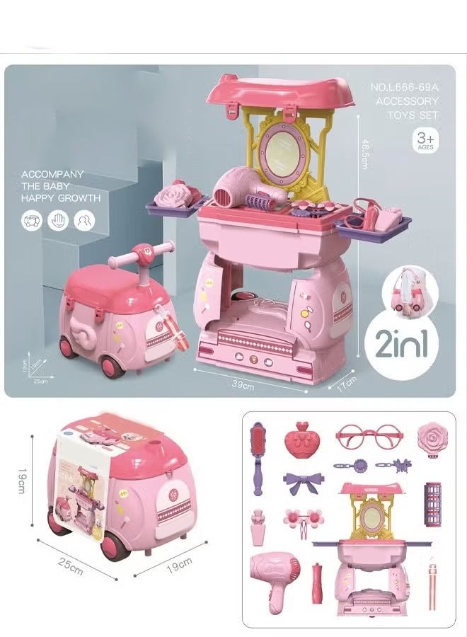 Simulation jewelry toys children's jewelry toy sets, role-playing toys, cartoon car hair dryer hairpin 24-piece toy set with storage function, suitable for boys and girls over 3 years old for role-playing, indoor and outdoor toys, holiday gifts. - Image 4