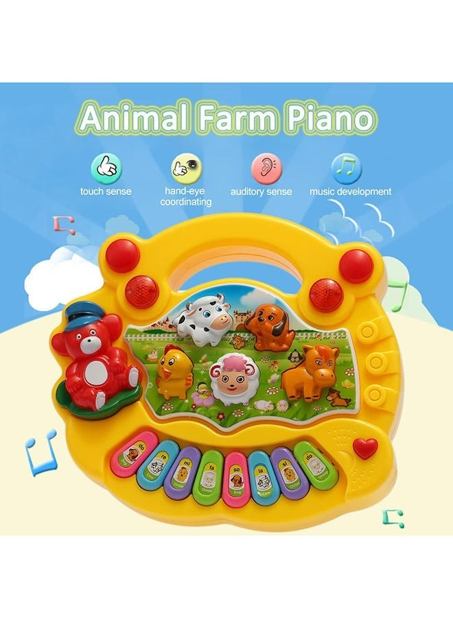 RollsTimi  Portable Animal Farm Piano Drum Keyboard Musical Toys With Flashing Lights Sounds And Songs - Image 3